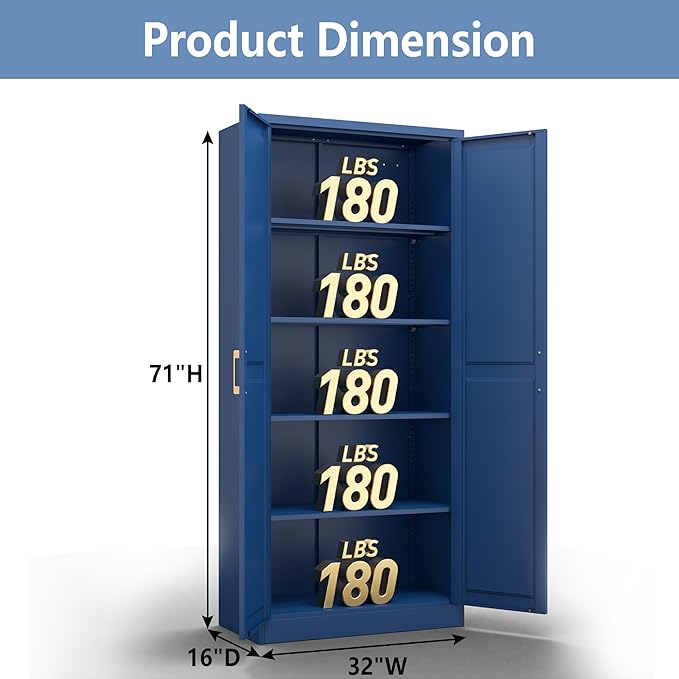 Kitchen Pantry Cabinet, 71 Inch Tall Metal Pantry Cabinet - Image 3