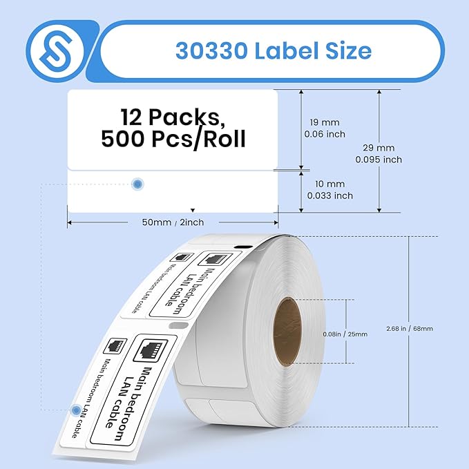 Compatible for DYMO 30330 Address Barcode White Thermal Labels Work - Image 3