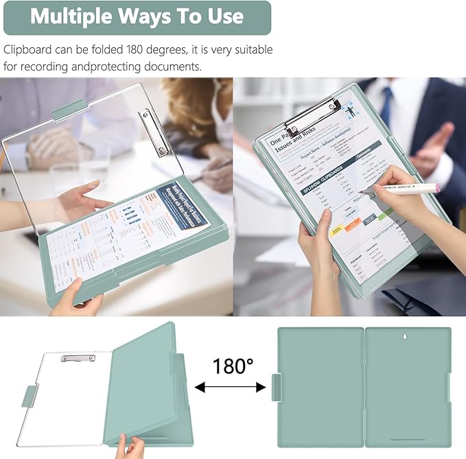 Clipboard with Storage, Heavy Duty Clip Boards 8.5x11 with 2 Storage Case - Image 6