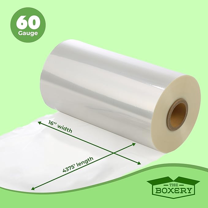 The Boxery Shrink Wrap Film 16" x 52500” Heat Wrap POF Centerfold - Image 3