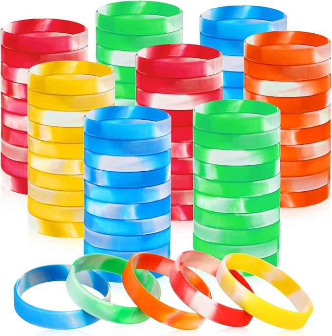 Liliful 100 Pcs Silicone Rubber Wristbands Rubber Wristband Bracelet Bands by Liliful