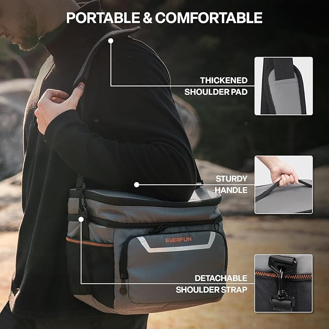 EVERFUN Small Cooler Lunch Box Mini Leak-Proof Soft Double Deck 24 Can Personal - Image 6