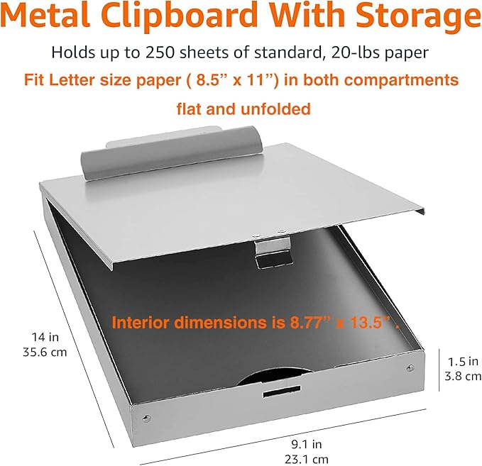 Amazon Basics Metal Storage Clipboard, Three-Tier, letter size - Image 5