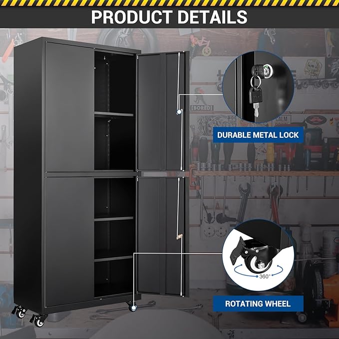 Metal Storage Cabinet-Heavy Duty Rolling Tool Cabinet Garage Storage Cabinets - Image 5