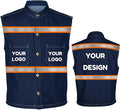 YOWESHOP Men's Reflective Safety Denim Vest，Custom Safety Outdoor Denim Work by YOWESHOP