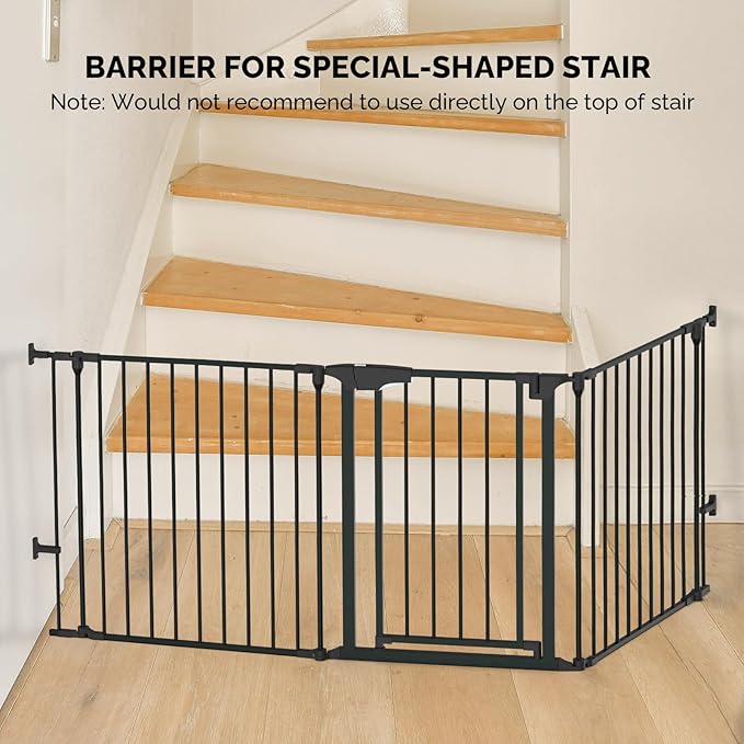 Bonnlo 120 Inches Wide Configurable Baby Gate, Fireplace Safety Fence/Guard - Image 2