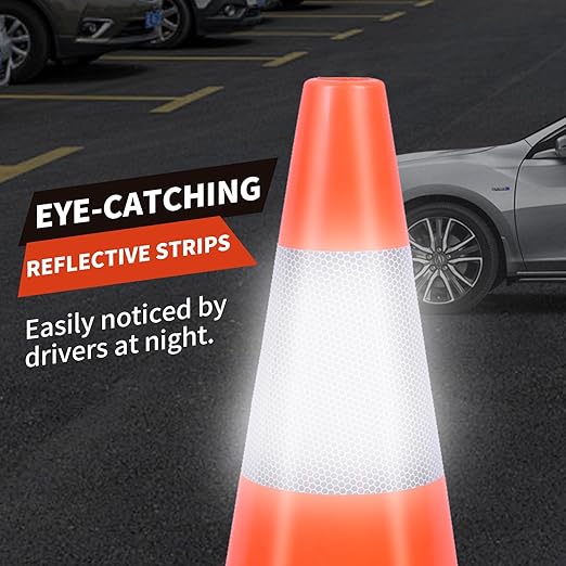 4 Pack 18" Traffic Safety Cones - Image 2