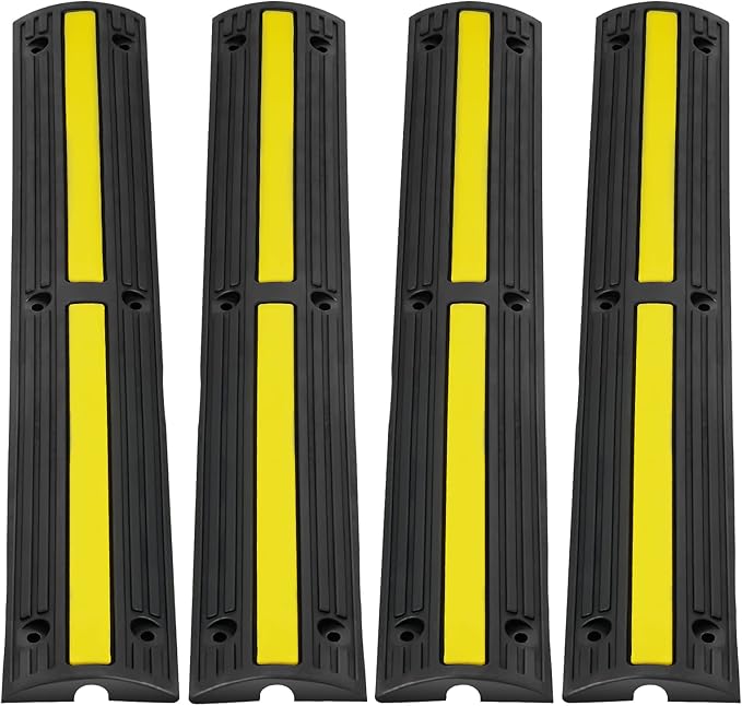 VEVOR 3.28 ft Cable Protector Ramp, 4 Pack of 1 Channel, 18000 lbs/axle by VEVOR