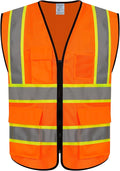 Safety Vest for Men Women 5 Pockets High Visibility Vest by Graunton
