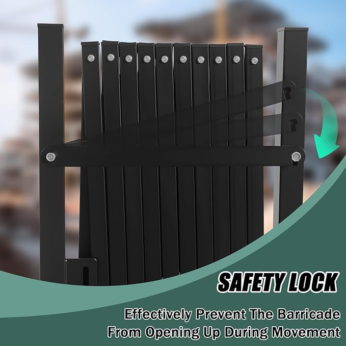 11 FT 44" High Industrial Metal Expandable Barricade，Retractable Traffic Fence - Image 6