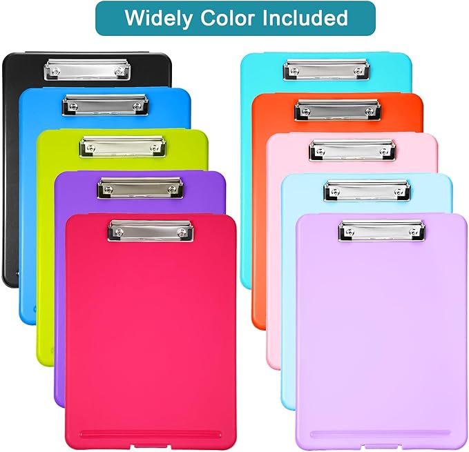 10 Pieces Clipboard with Storage Plastic Storage Clipboard Nursing Clip Board - Image 4