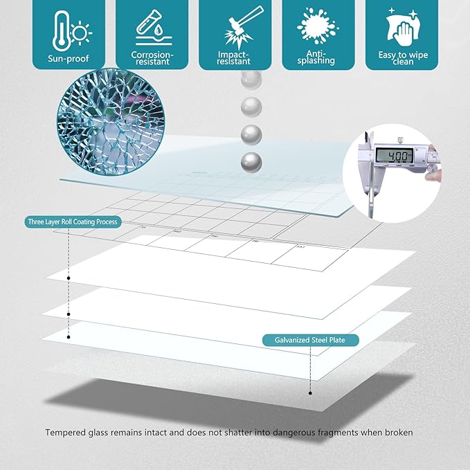 Magnetic Glass Whiteboard 36X24 Monthly Planner Calendar Dry Erase Board - Image 4