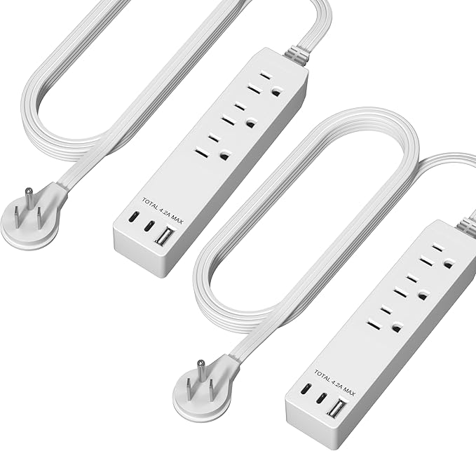 LIDER Outlet Extender with 3 Receptacles, USB Type-A, and 2 USB Type-C Port by LIDER