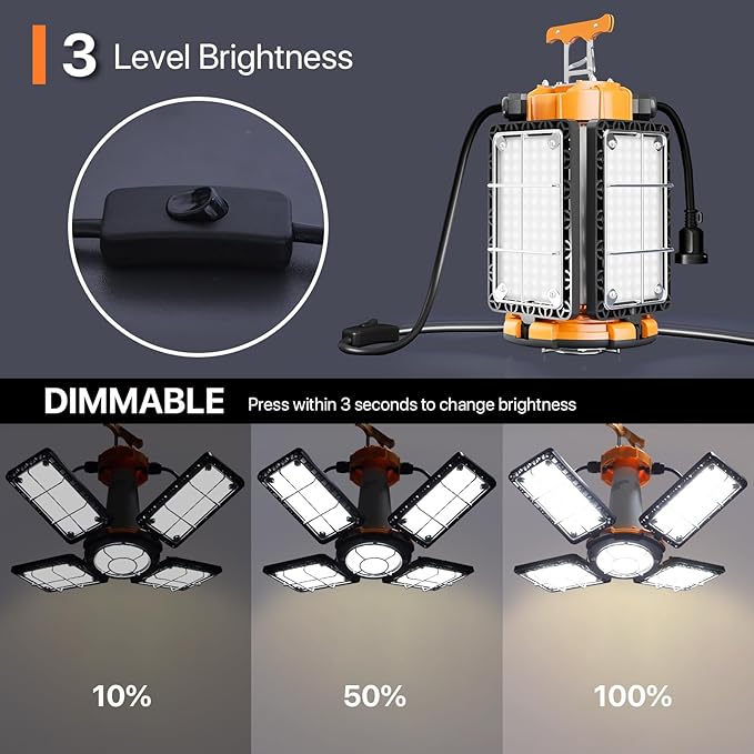 LED Temporary Work Light: 80W 12000LM Led Work Light - Image 4