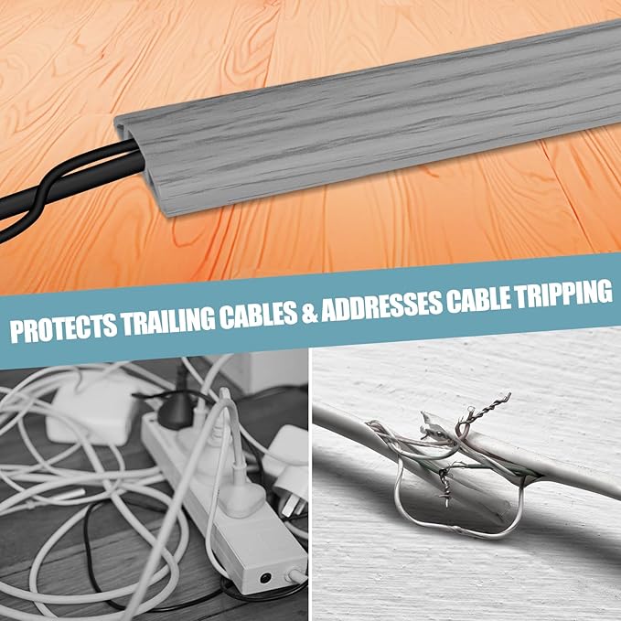 Floor Cord Cover Self Adhesive Cord Hider, 20FT Cable Management, Extension - Image 6