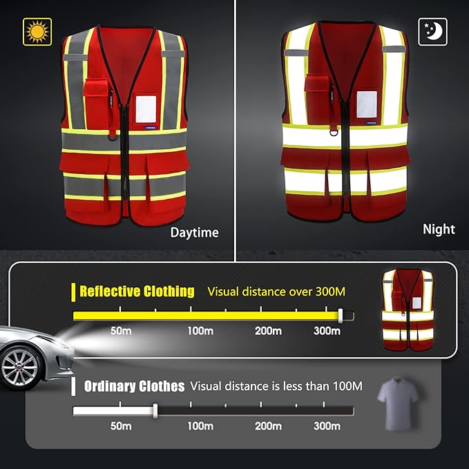 AYKRM Custom Logo Personalised Printed High Visibility Reflective 2 two tone - Image 4