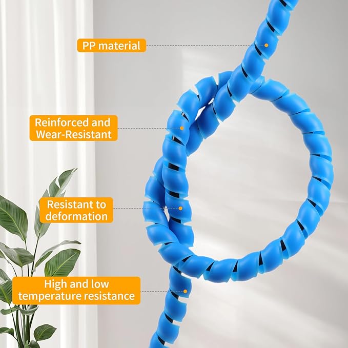 Spiral Cable Wrap, 33ft Wire Protection Sleeve Cover Cable Organizer Pipe - Image 3