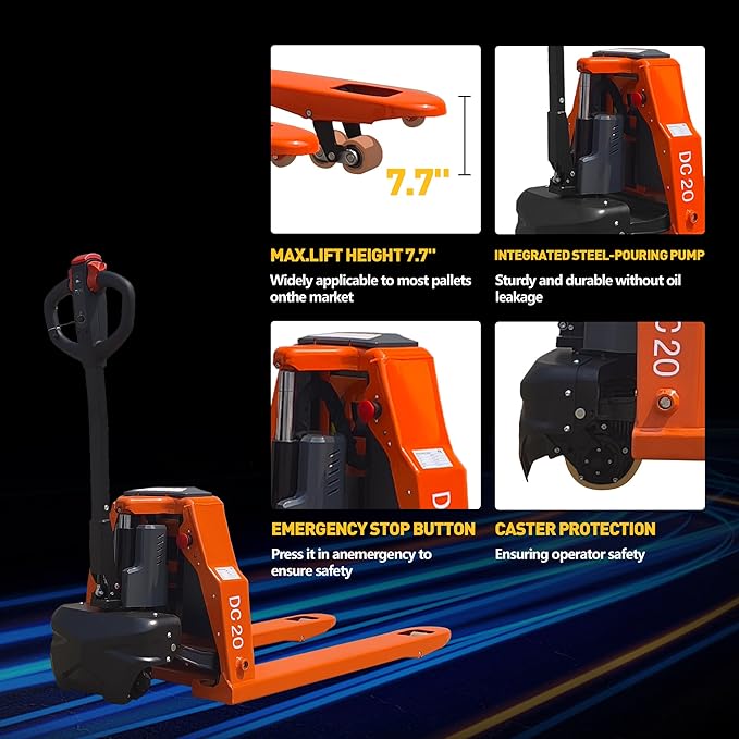 Full Electric Pallet Jack, Lithium Battery Truck Powered Handling Jacks - Image 8