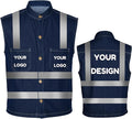YOWESHOP Men's Reflective Safety Denim Vest，Custom Safety Outdoor Denim Work by YOWESHOP