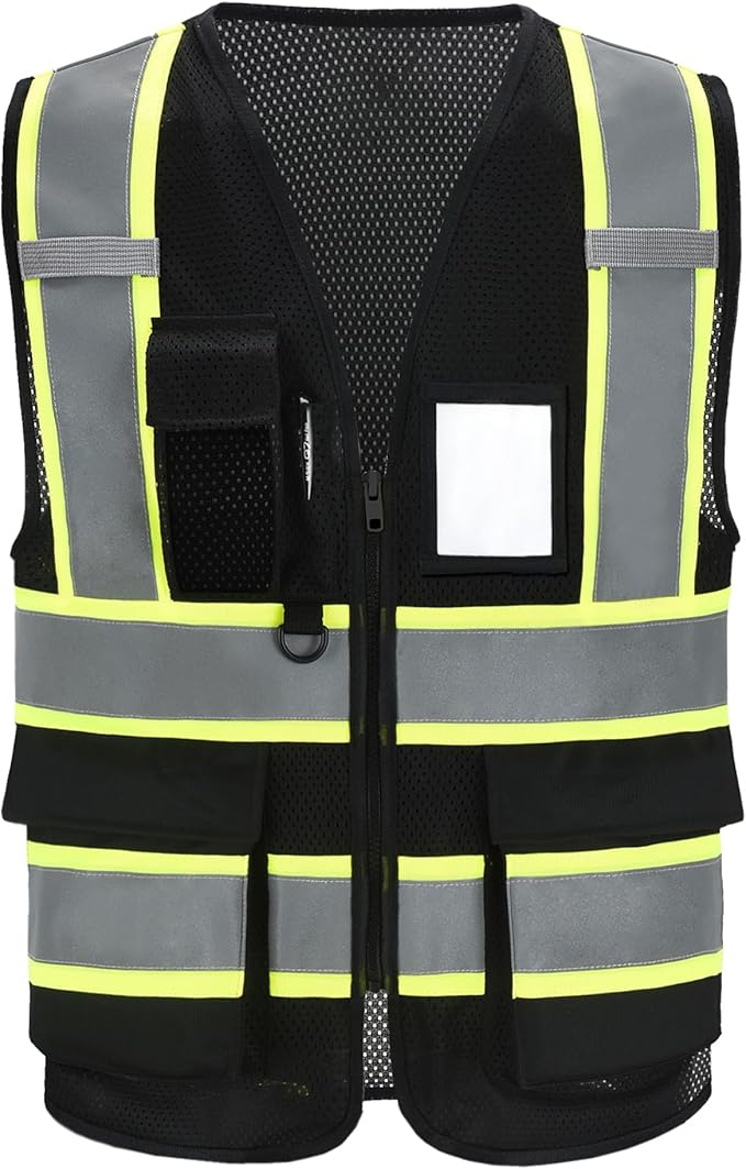 A-SAFETY Mesh High Vis Vest Lightweight Reflective Construction Vest by A-SAFETY