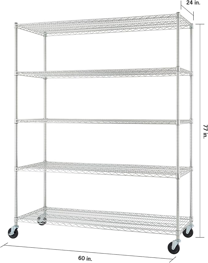 Trinity Basics TBFC-0931 5-Tier Adjustable Wire Shelving - Image 3