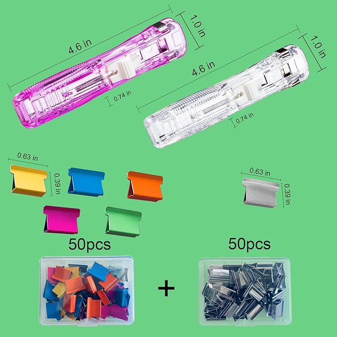 Reusable Portable Paper Clam Clip Dispenser, 40 Sheet Capacity-2Pcs, 100 Metal - Image 2