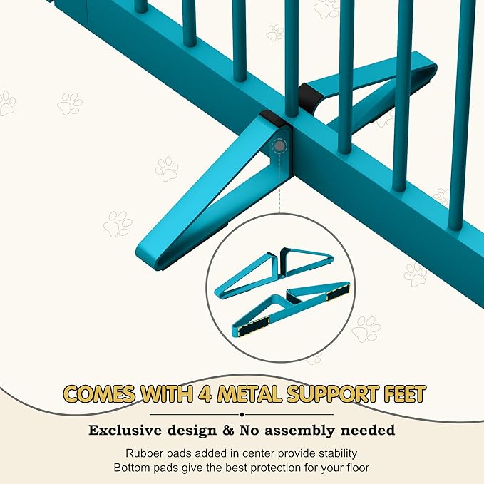 Freestanding Pet Gate with Door, Tall Dog Gate - Image 3