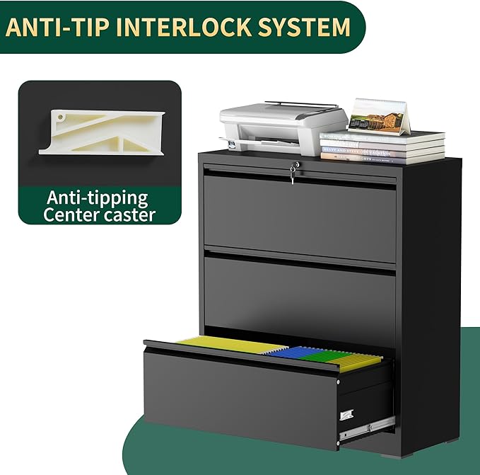 3 Drawer Lateral File Cabinet - Image 6