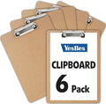 6 Pack Clipboards, Clipboards for Classroom, Letter Size Wooden Clipboard by YesBes