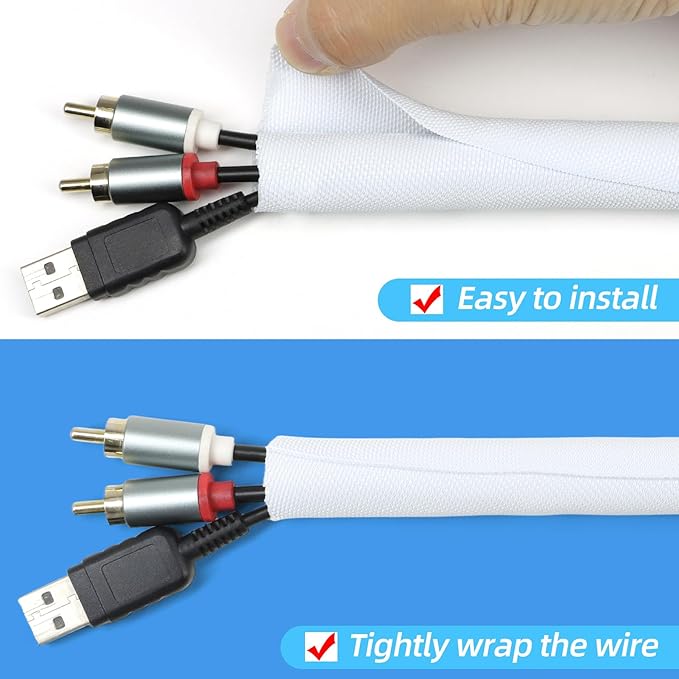 Automotive Wire Loom Tubing, Split Braided Cord Protectors from Pets No Chew - Image 2