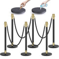 kaiyomi 6Pcs Stanchions with Black Velvet Ropes Set, 5 Feet Velvet Ropes and by KaiyomiCrowdControlSeries