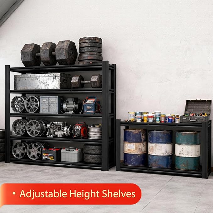 Metal Storage Shelves Unit, 5-Tier Adjustable Heavy Duty Garage Shelving - Image 8