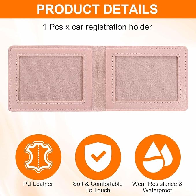 HARFINGTON Car Registration and Insurance Holder PU Leather Vehicle Glove Box - Image 3
