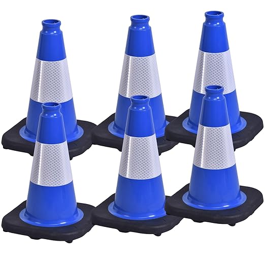 BESEA 6Pack 12 Inch Blue Traffic Cones by BeSea