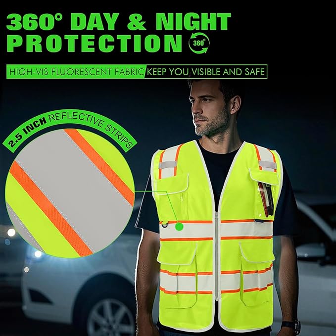 BeautyWill Custom Logo 10/20 Pack Safety Vest Class2 High Visibility Vest - Image 2