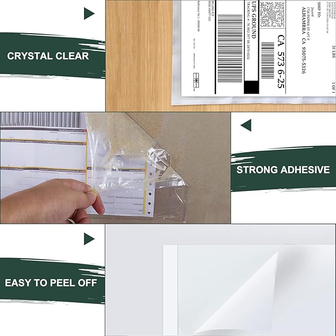 Clear Adhesive Top Loading Packing List Pouches 4.5'' X 5.5'', Shipping Label - Image 6