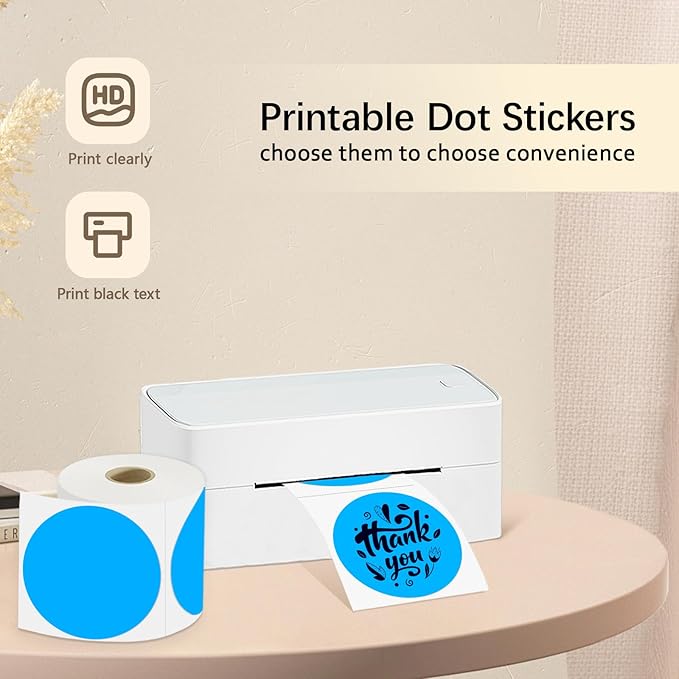 3 X 3 Inch Round Thermal Labels Circle Color Coding Labels Printable Waterproof - Image 2