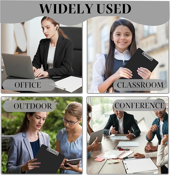 CertBuy 30 Pack Black Clipboards, Plastic Office Clipboard 12 x 8.7 Inch Letter - Image 5