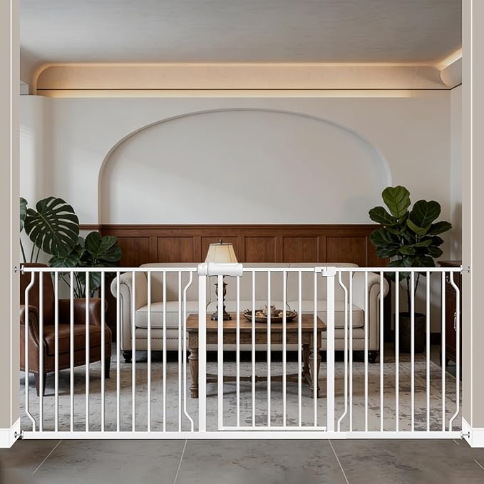 WAOWAO Baby Gate 76.38-81.07" Extra Wide Pressure Mounted Walk Through Swing by WAOWAOBABYSAFETYPRODUCTS