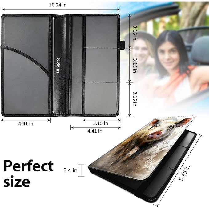 Car Registration and Insurance Holder, Leather Car Glove Box Organizer - Image 5