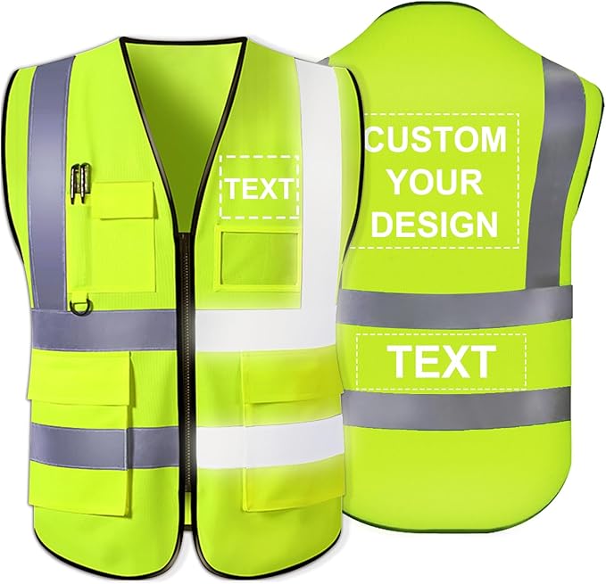 Personalized Safety Vest Custom High Vis Vest Customize Logo Safety Vest by Unknown