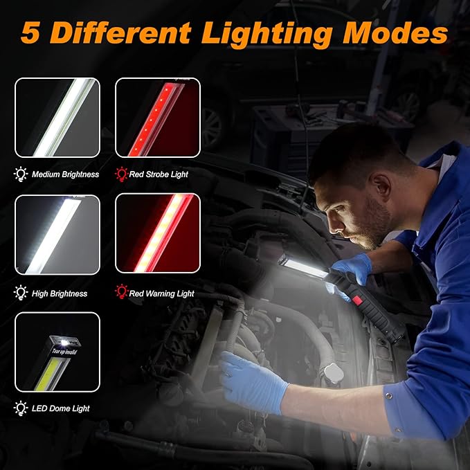 Mudder 6 Pcs Rechargeable LED Work Light - Image 3