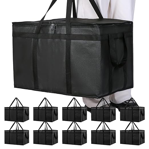 Bodaon 10-Pack Insulated Food Delivery Bag, XXXL Catering/Pizza Cooler Bags by Bodaon