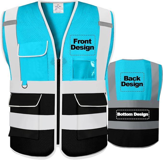 BeautyWill Custom Safety Vest Customized Logo Class 2 High Visibility by BeautyWill