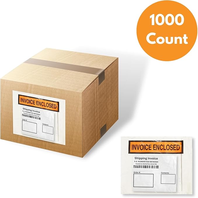 Invoice Enclosed Packing List Envelopes Panel Face Back Load 4.5" x 5.5" 1000 - Image 4