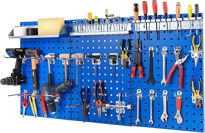 Goplus Garage Pegboard, Metal Pegboard Tool Organizer Kit by Goplus