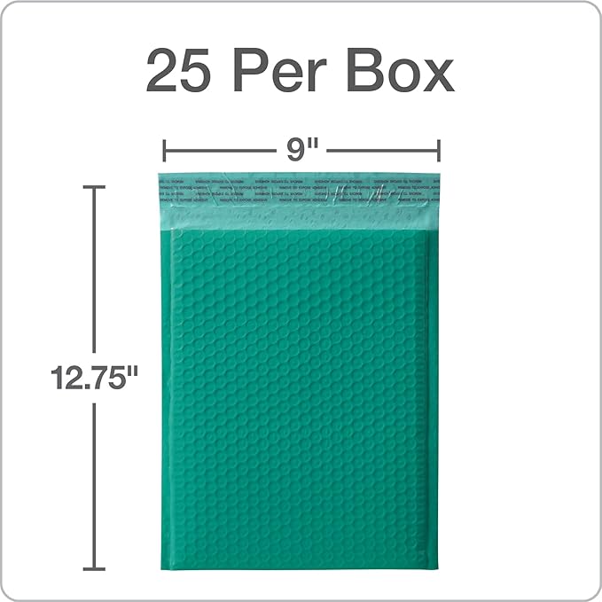 Quality Park Bubble Mailers, 8.25 x 11, Turquoise Poly Mailers, Padded Envelopes - Image 7