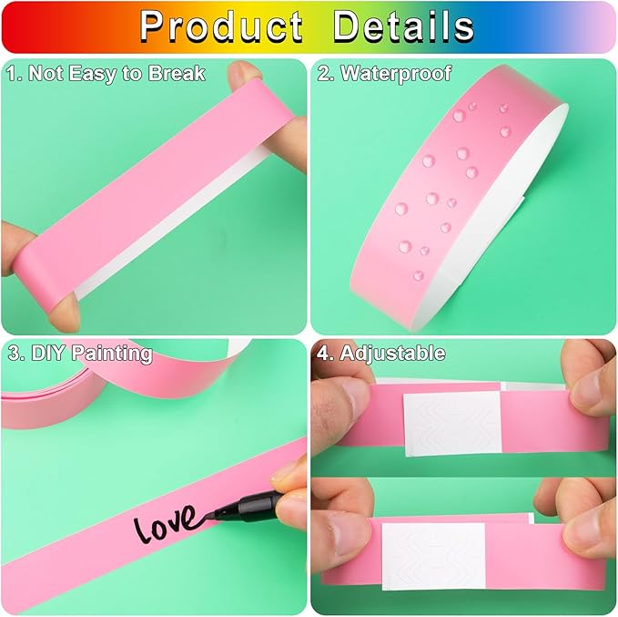 1200 Pcs Plastic Paper Wristbands - Image 6