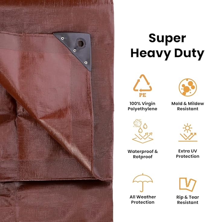WHITEDUCK Super Heavy Duty Poly Tarp Cover 16 Mil & 10 Mil - Image 2