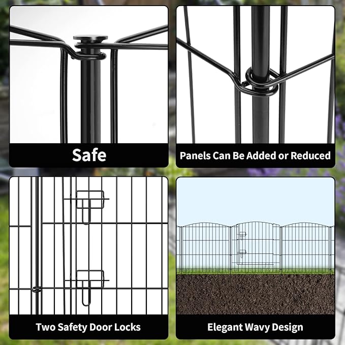 INJOPEXI Decorative Garden Fence 6 Panels 11.8ft×24in - Image 6